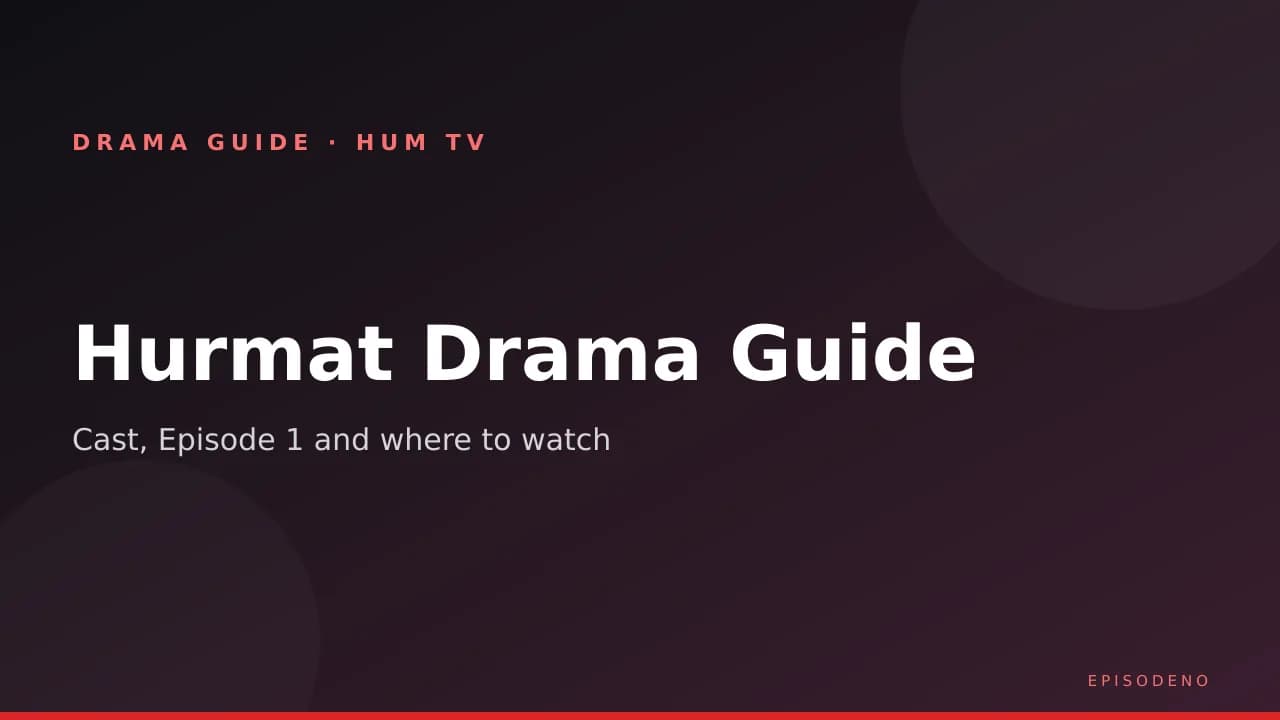Hurmat drama guide — cast, episode 1 details and official viewing options on HUM TV