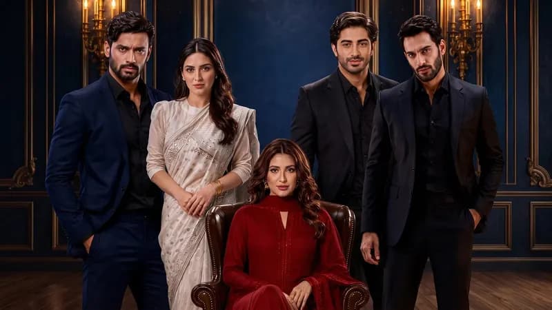 Rutba (ARY Digital, 2026) — official ensemble key art with the cast and the show’s red title